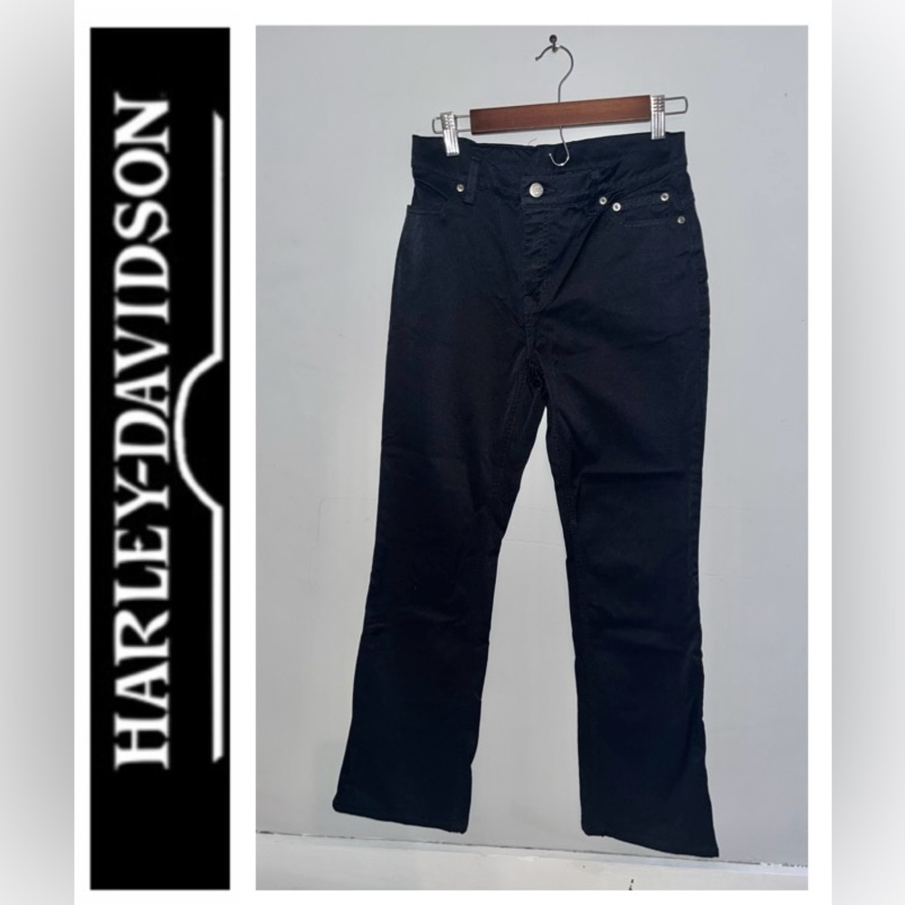 HARLEY-DAVIDSON Black Bootcut Pants sz 6